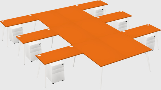 Shared l-shaped office desk system