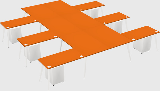 Shared l-shaped office desk system