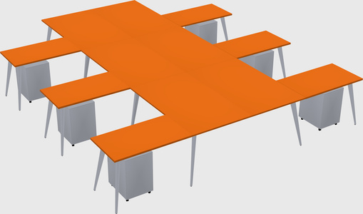 Shared l-shaped office desk system