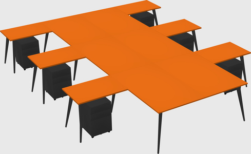 Shared l-shaped office desk system