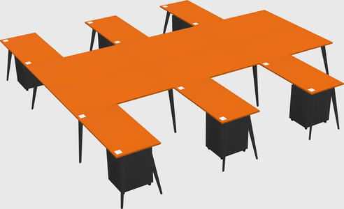 Shared l-shaped office desk system