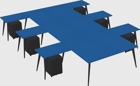 Shared l-shaped office desk system