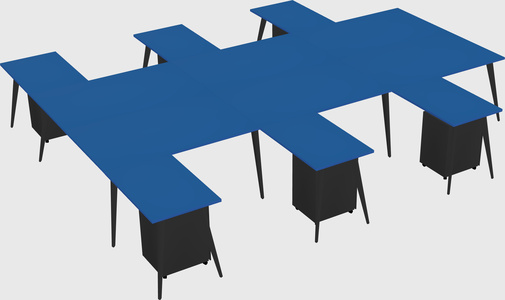 Shared l-shaped office desk system