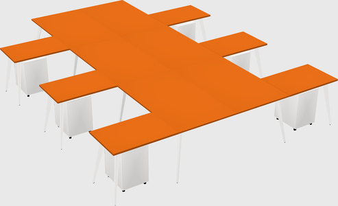 Shared l-shaped office desk system