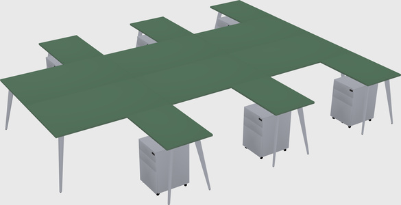 Shared L-shaped Office Desk System