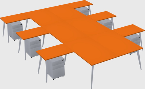Shared l-shaped office desk system