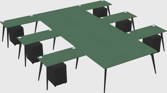 Shared l-shaped office desk system
