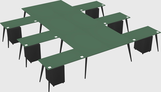 Shared l-shaped office desk system