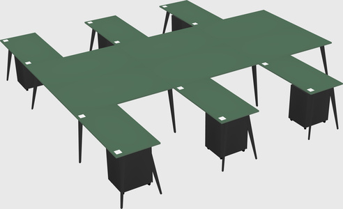 Shared l-shaped office desk system