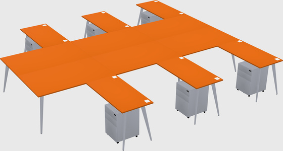 Shared l-shaped office desk system