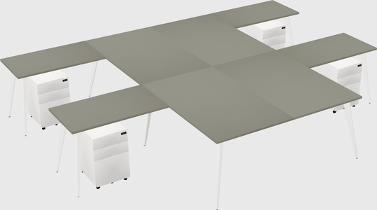 Shared l-shaped office desk system