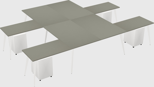 Shared l-shaped office desk system