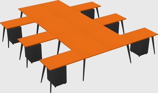 Shared l-shaped office desk system