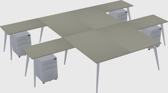 Shared l-shaped office desk system