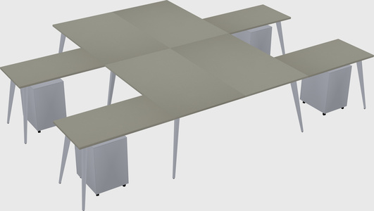 Shared l-shaped office desk system