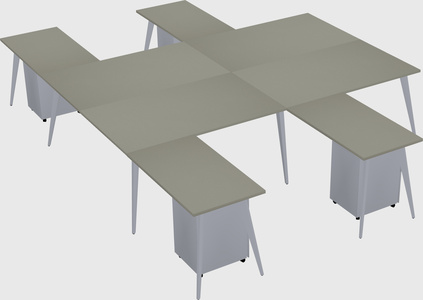 Shared l-shaped office desk system