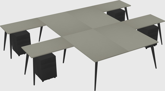Shared l-shaped office desk system