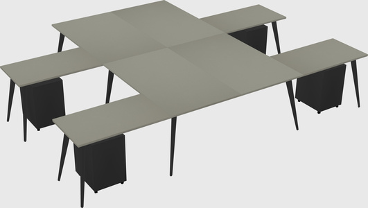 Shared l-shaped office desk system