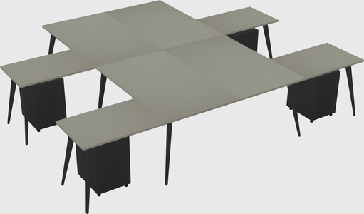 Shared l-shaped office desk system