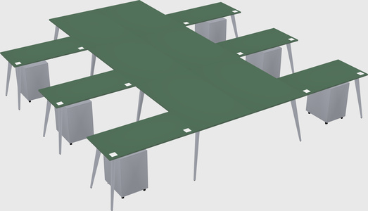 Shared l-shaped office desk system