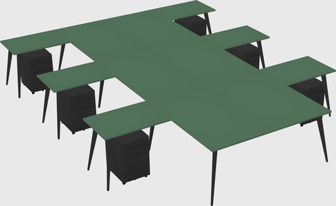 Shared l-shaped office desk system