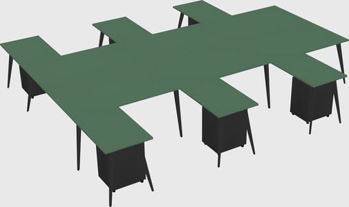 Shared l-shaped office desk system