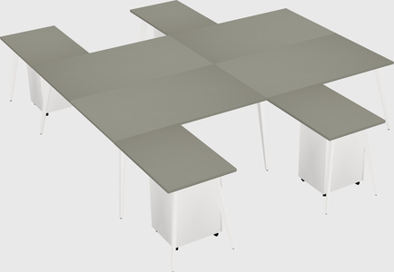 Shared l-shaped office desk system