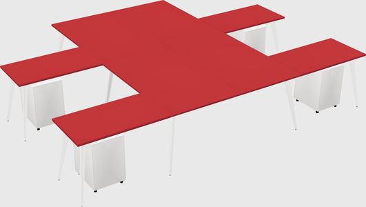 Shared l-shaped office desk system