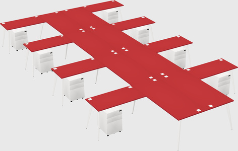 Shared l-shaped office desk system