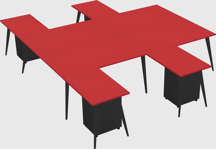 Shared l-shaped office desk system