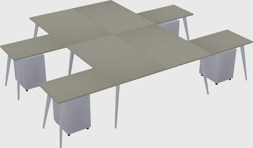 Shared l-shaped office desk system