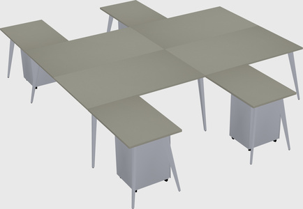 Shared l-shaped office desk system