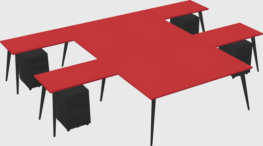 Shared l-shaped office desk system