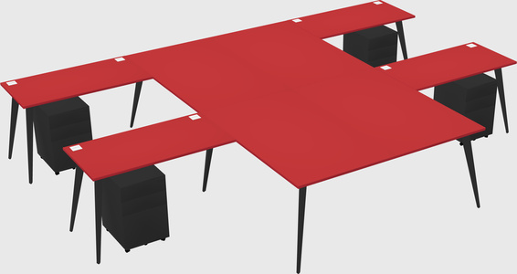 Shared l-shaped office desk system