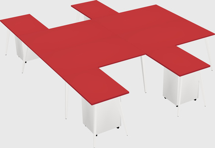 Shared l-shaped office desk system