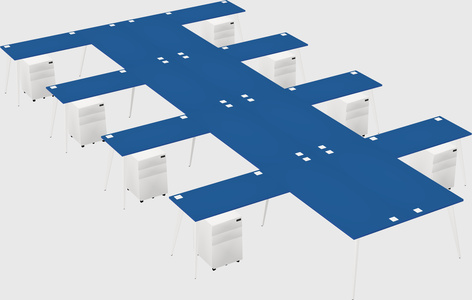 Shared l-shaped office desk system