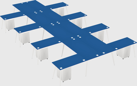 Shared l-shaped office desk system