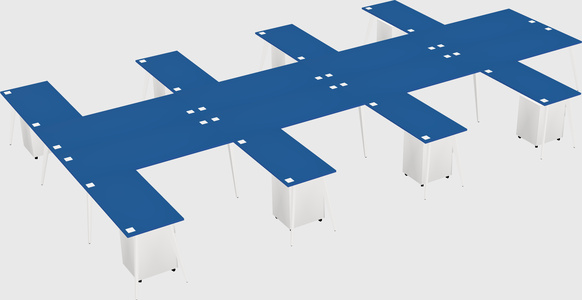 Shared l-shaped office desk system