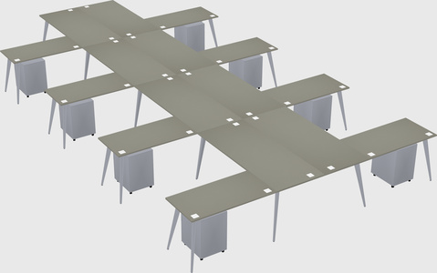 Shared l-shaped office desk system