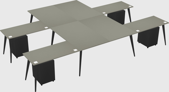 Shared l-shaped office desk system