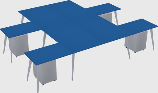 Shared l-shaped office desk system