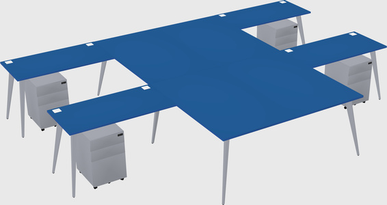 Shared l-shaped office desk system