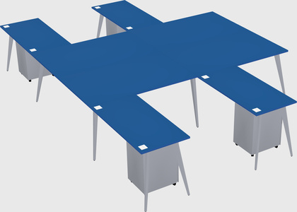Shared l-shaped office desk system