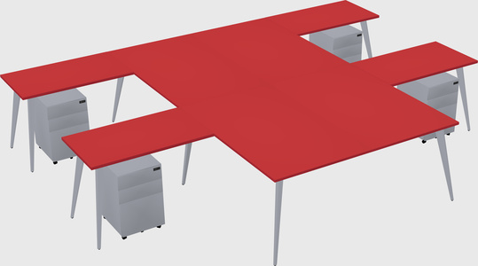 Shared l-shaped office desk system