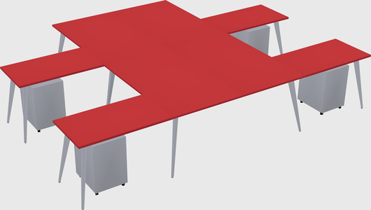 Shared l-shaped office desk system