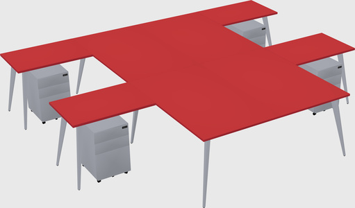 Shared l-shaped office desk system