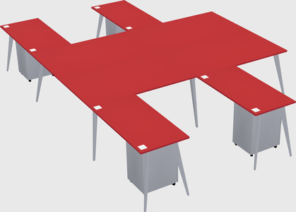 Shared l-shaped office desk system
