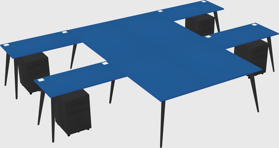 Shared l-shaped office desk system