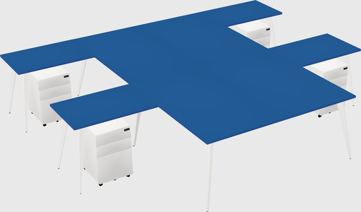 Shared l-shaped office desk system
