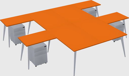 Shared l-shaped office desk system